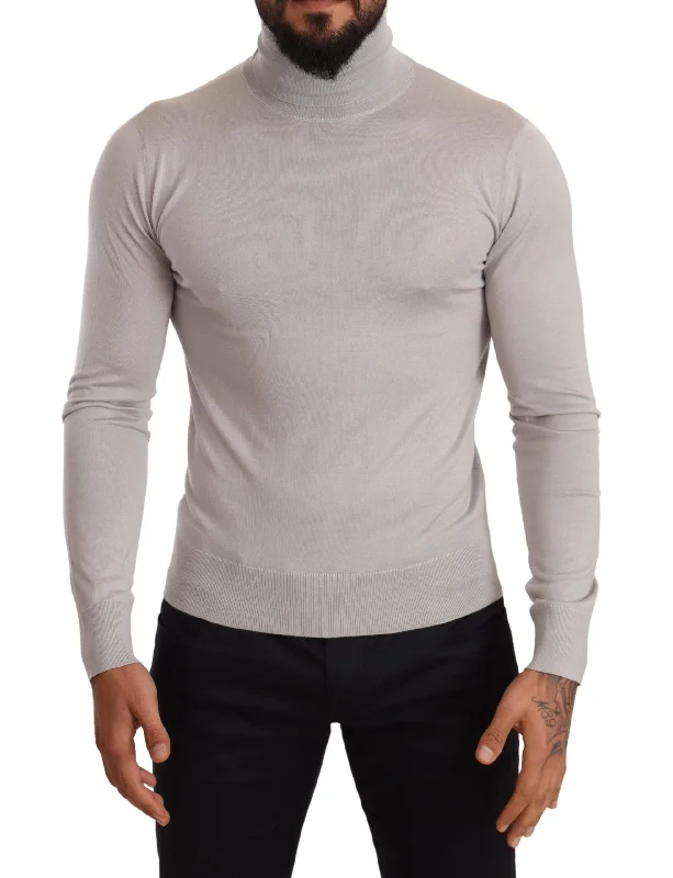 Dolce & Gabbana Elegant Cashmere-Silk Blend Men's Turtleneck