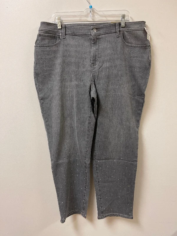 Jeans Straight By Chicos In Grey, Size: 16