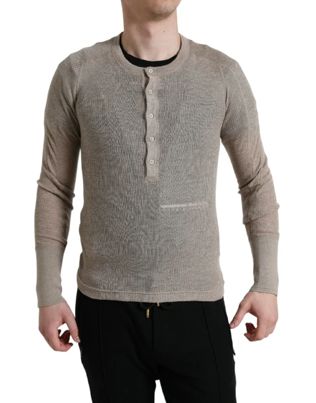 Dolce & Gabbana Elegant Henley Cashmere Men's Sweater