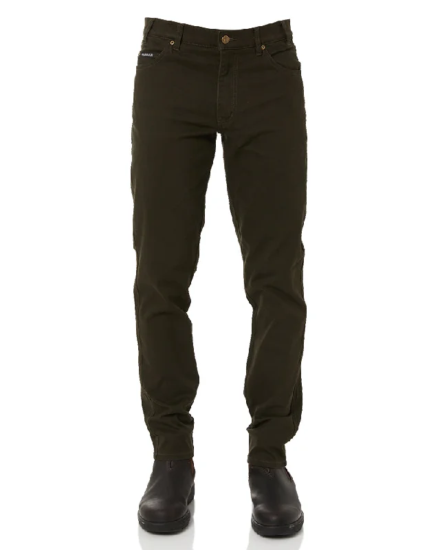 Cotton Stretch Jeans - Moss