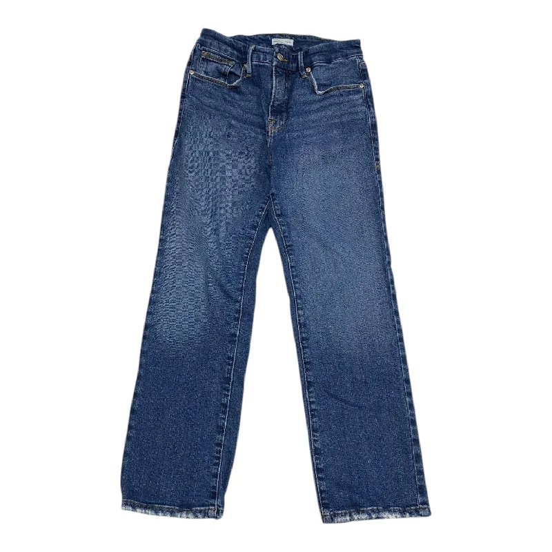 Jeans Straight By Good American In Blue Denim, Size: 8