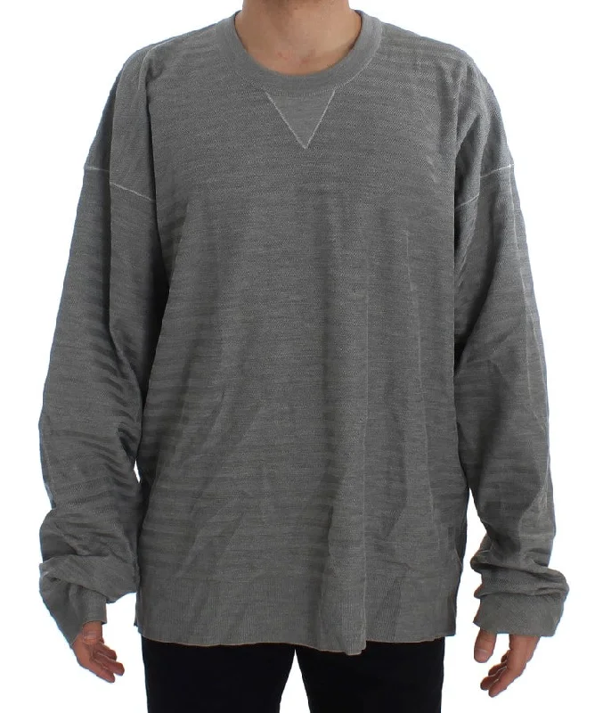 Dolce & Gabbana Elegant Silk Crewneck Pullover Men's Sweater